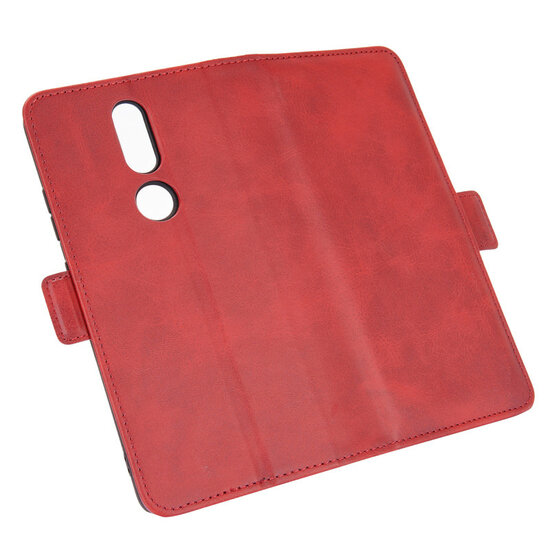 Nokia 2.4 Hoesje - MobyDefend Luxe Wallet Book Case (Sluiting Zijkant) - Rood