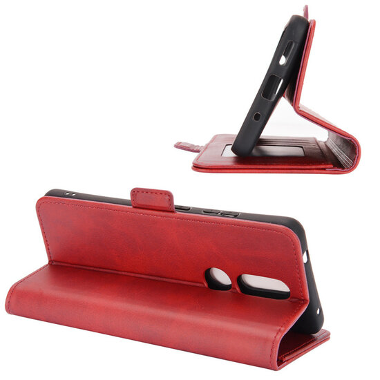 Nokia 2.4 Hoesje - MobyDefend Luxe Wallet Book Case (Sluiting Zijkant) - Rood