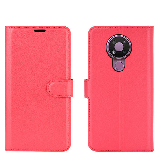 Nokia 3.4 hoesje, MobyDefend Kunstleren Wallet Book Case, Rood