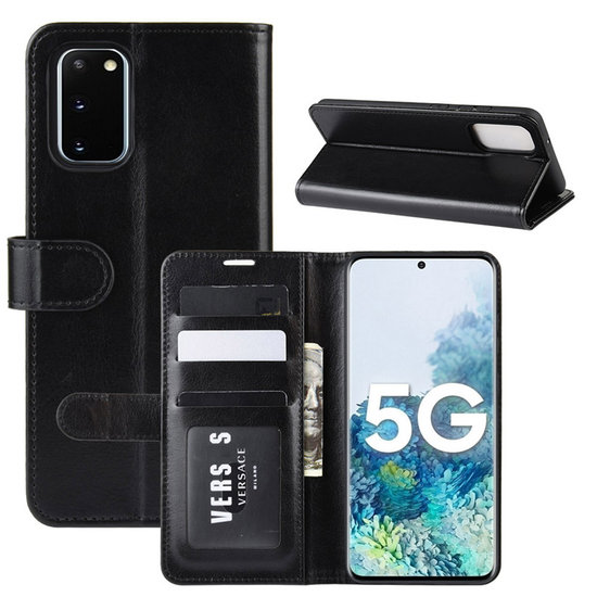 Samsung Galaxy S20 FE Hoesje - MobyDefend Wallet Book Case (Sluiting Achterkant) -  Zwart