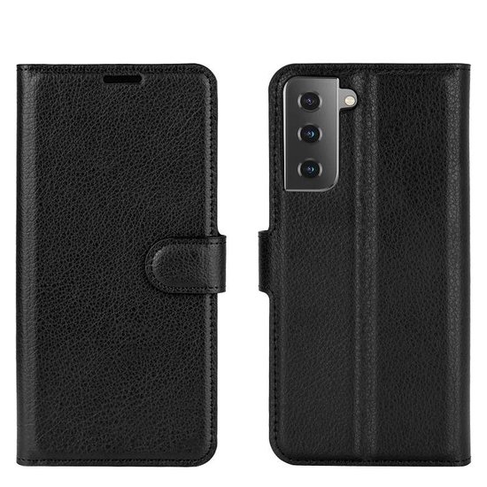 Samsung Galaxy S21 Hoesje - MobyDefend Kunstleren Wallet Book Case (Sluiting Voorkant) - Zwart