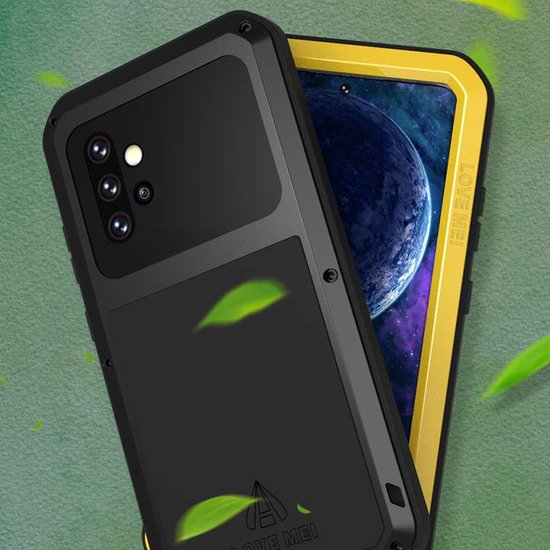 Samsung Galaxy A52 / A52s Hoes - Love Mei Metalen Case - Extreme Protection - Groen