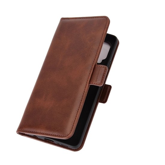 Samsung Galaxy A12 / M12 hoesje, MobyDefend Luxe Wallet Book Case (Sluiting Zijkant), Bruin