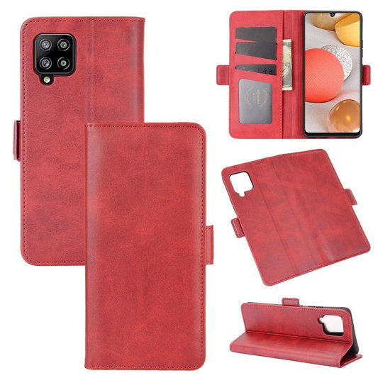 Samsung Galaxy A12 / M12 Hoesje - MobyDefend Luxe Wallet Book Case (Sluiting Zijkant) - Rood