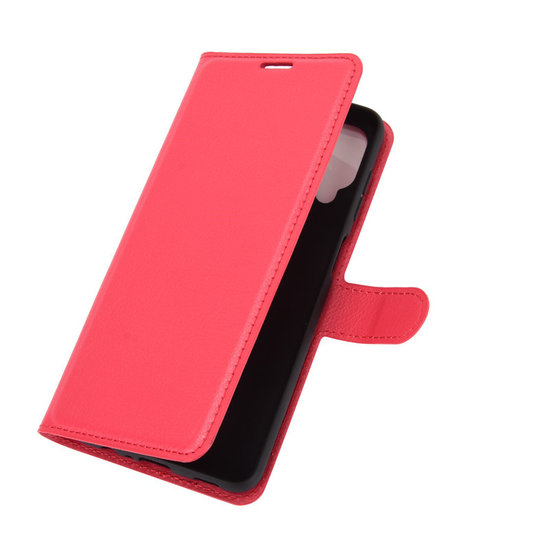 Samsung Galaxy A12 / M12 Hoesje - MobyDefend Kunstleren Wallet Book Case (Sluiting Voorkant) - Rood