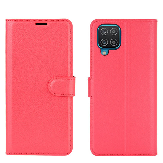 Samsung Galaxy A12 / M12 hoesje, MobyDefend Kunstleren Wallet Book Case, Rood