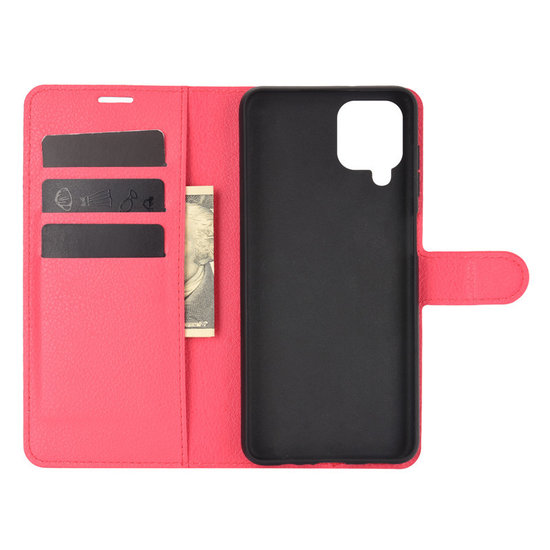 Samsung Galaxy A12 / M12 Hoesje - MobyDefend Kunstleren Wallet Book Case (Sluiting Voorkant) - Rood