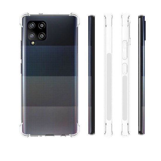 Samsung Galaxy A42 hoesje, MobyDefend Transparante Shockproof TPU Gelcase, Verstevigde Hoeken, Volledig Doorzichtig