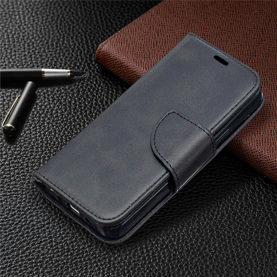 Apple iPhone 12 Mini hoesje, MobyDefend Wallet Book Case Met Koord, Zwart