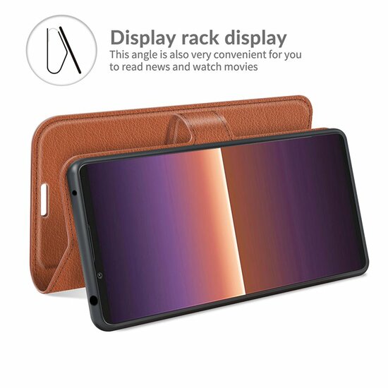 Sony Xperia 1 III Hoesje - MobyDefend Kunstleren Wallet Book Case (Sluiting Voorkant) - Bruin