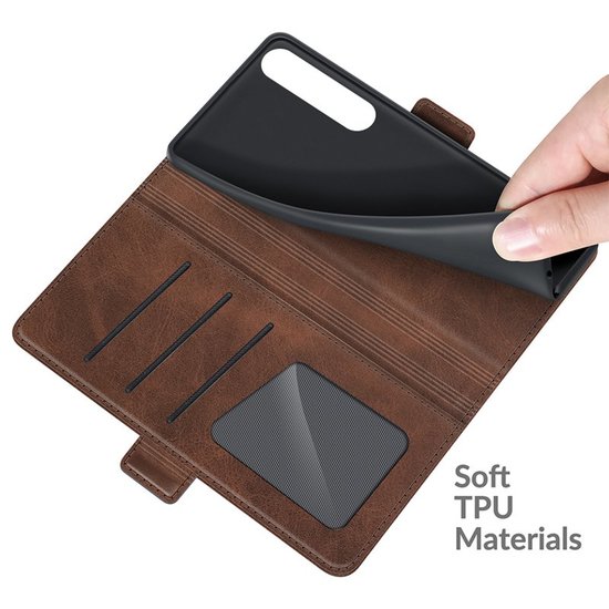 Sony Xperia 1 III Hoesje - MobyDefend Luxe Wallet Book Case (Sluiting Zijkant) - Bruin