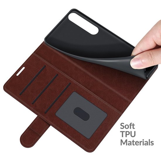 Sony Xperia 1 III Hoesje - MobyDefend Wallet Book Case (Sluiting Achterkant) - Bruin