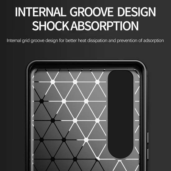 Sony Xperia 1 III Hoesje - MobyDefend TPU Backcover - Geborstelde Metaal &amp; Carbon-Look - Rood