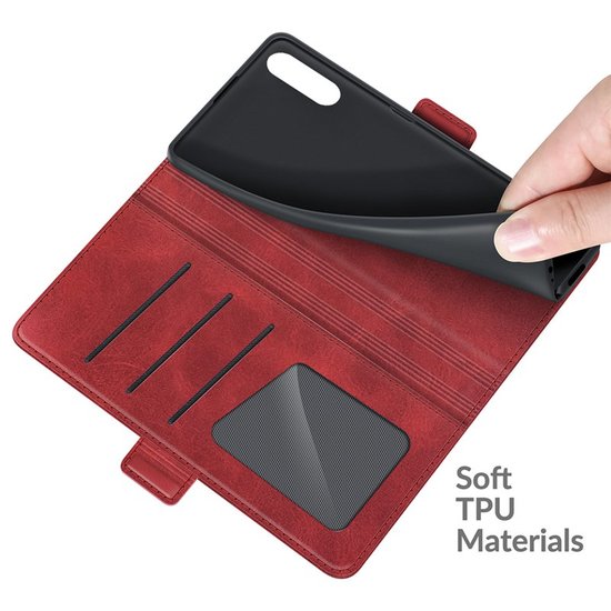 Sony Xperia 10 III hoesje, MobyDefend Luxe Wallet Book Case (Sluiting Zijkant), Rood