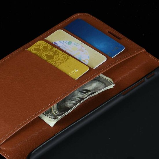 Samsung Galaxy S21 Ultra hoesje, MobyDefend Kunstleren Wallet Book Case, Bruin