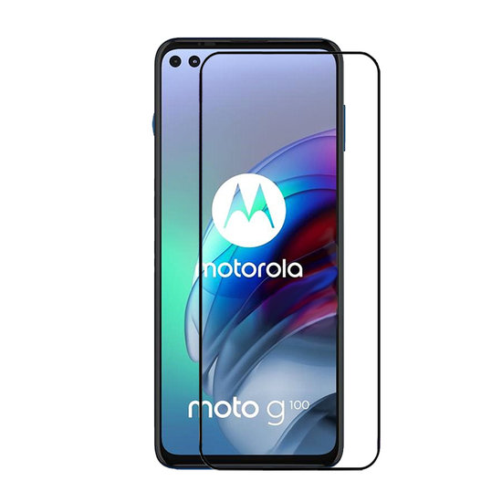 Motorola Moto G100 screenprotector - MobyDefend Screensaver Met Zwarte Randen - Gehard Glas 