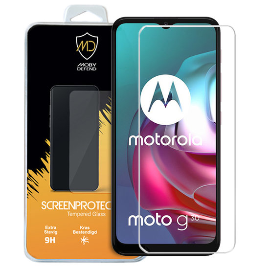 Motorola Moto G30 / G20 / G10 screenprotector, MobyDefend Case-Friendly Gehard Glas Screensaver