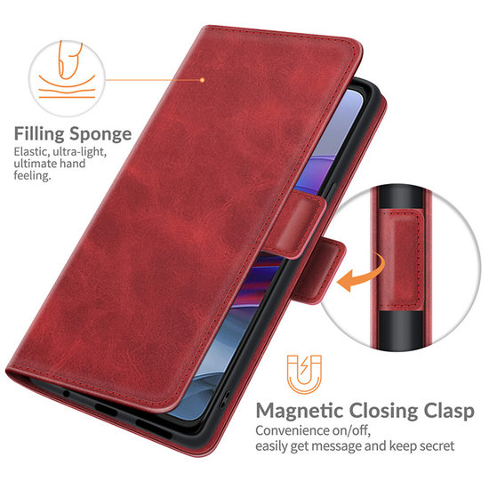 Motorola Moto G100 hoesje, MobyDefend Luxe Wallet Book Case (Sluiting Zijkant), Rood