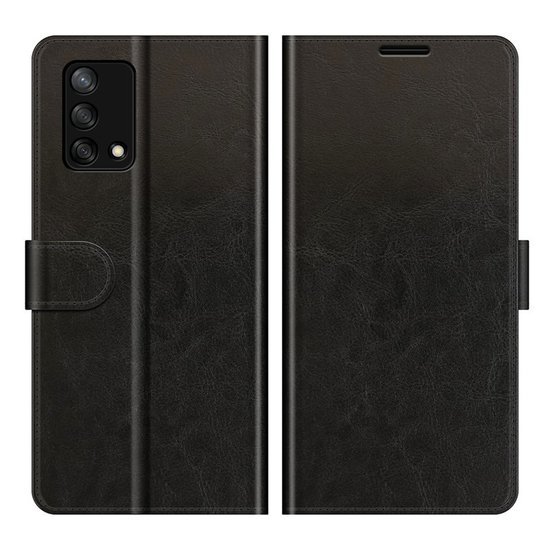 Oppo A74 4G hoesje, MobyDefend Wallet Book Case (Sluiting Achterkant), Zwart