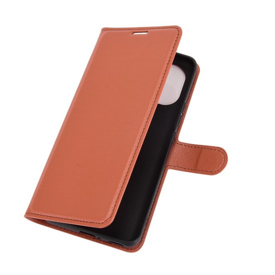 Xiaomi Mi 11 hoesje, MobyDefend Kunstleren Wallet Book Case, Bruin