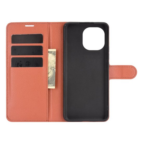 Xiaomi Mi 11 hoesje, MobyDefend Kunstleren Wallet Book Case, Bruin