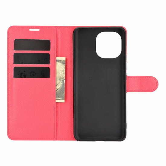 Xiaomi Mi 11 hoesje, MobyDefend Kunstleren Wallet Book Case, Rood