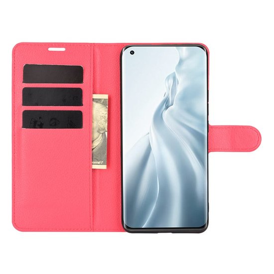 Xiaomi Mi 11 hoesje, MobyDefend Kunstleren Wallet Book Case, Rood