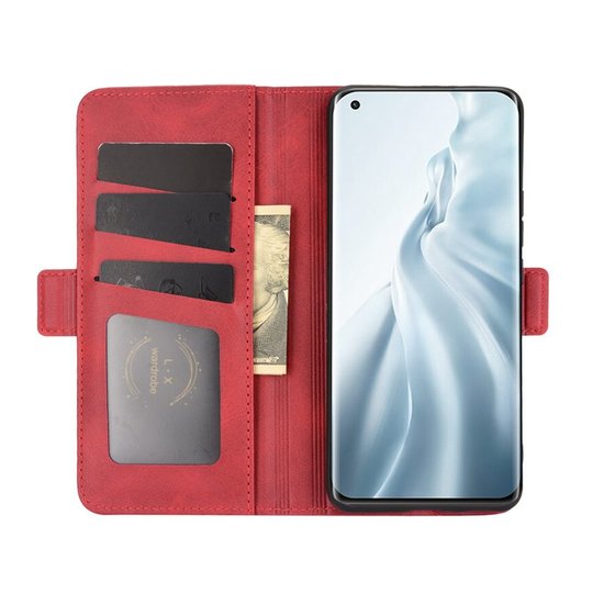 Xiaomi Mi 11 hoesje, MobyDefend Luxe Wallet Book Case (Sluiting Zijkant), Rood