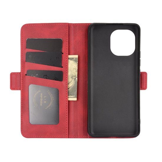 Xiaomi Mi 11 hoesje, MobyDefend Luxe Wallet Book Case (Sluiting Zijkant), Rood