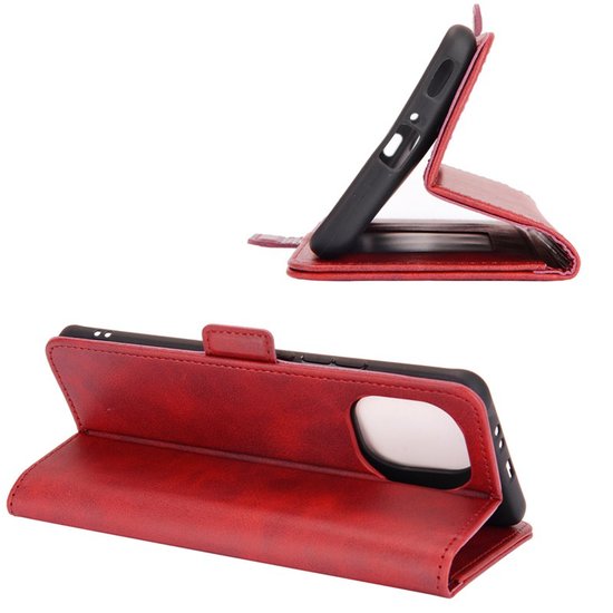 Xiaomi Mi 11 hoesje, MobyDefend Luxe Wallet Book Case (Sluiting Zijkant), Rood