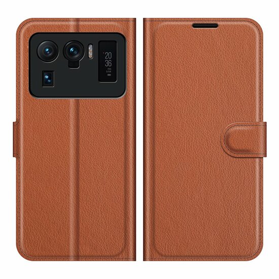 Xiaomi Mi 11 Ultra hoesje, MobyDefend Kunstleren Wallet Book Case, Bruin