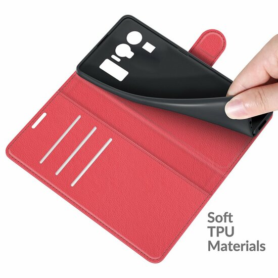 Xiaomi Mi 11 Ultra hoesje, MobyDefend Kunstleren Wallet Book Case, Rood