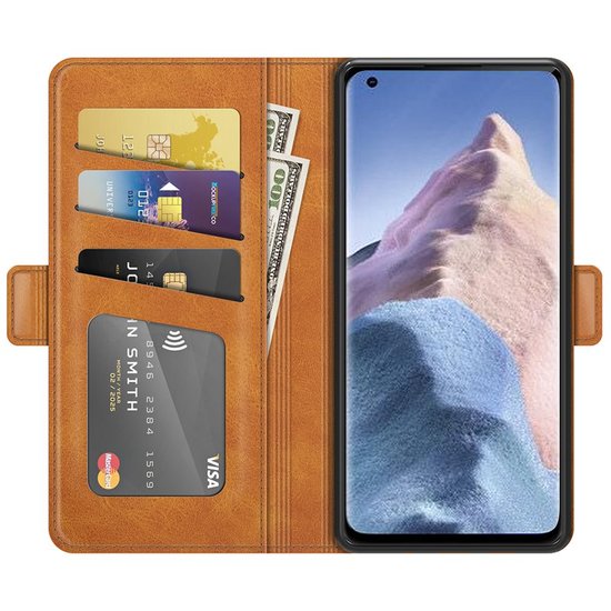 Xiaomi Mi 11 Ultra Hoesje - MobyDefend Luxe Wallet Book Case (Sluiting Zijkant) - Lichtbruin