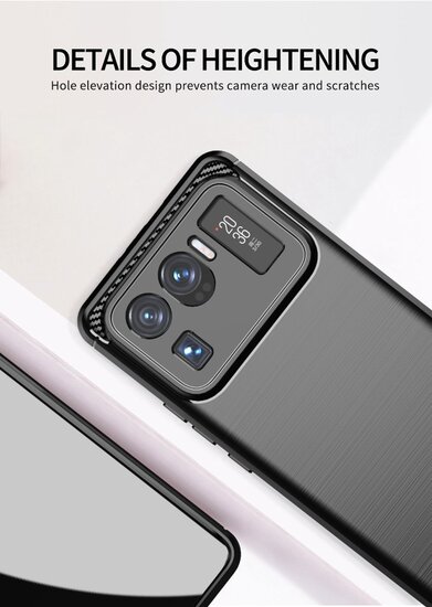 Xiaomi Mi 11 Ultra Hoesje - MobyDefend TPU Backcover - Geborstelde Metaal &amp; Carbon-Look - Navy blauw