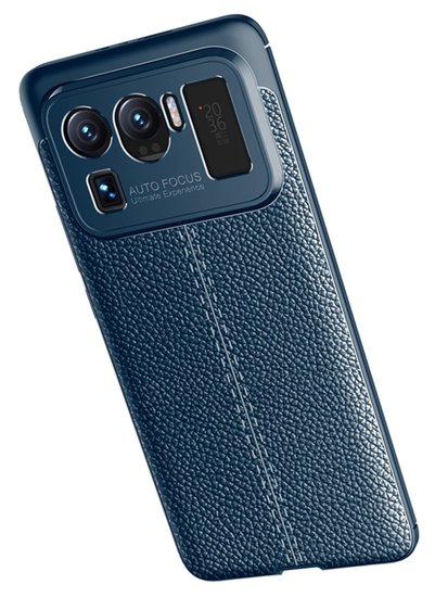 Xiaomi Mi 11 Ultra hoesje, MobyDefend TPU Gelcase, Lederlook, Navy blauw