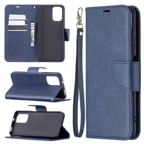 Xiaomi Redmi Note 10 / Note 10S Hoesje - MobyDefend Wallet Book Case Met Koord - Blauw
