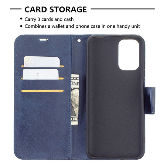 Xiaomi Redmi Note 10 / Note 10S Hoesje - MobyDefend Wallet Book Case Met Koord - Blauw