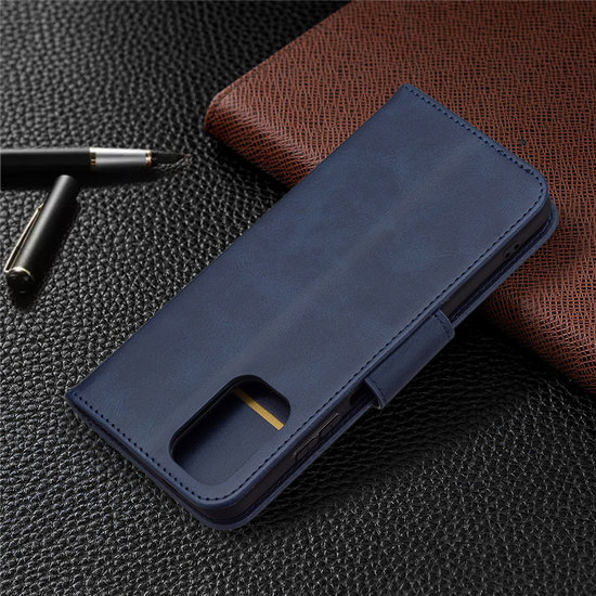 Xiaomi Redmi Note 10 / Note 10S Hoesje - MobyDefend Wallet Book Case Met Koord - Blauw