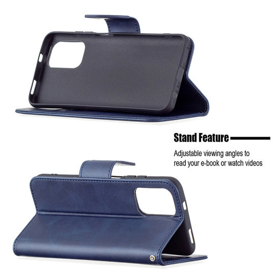 Xiaomi Redmi Note 10 / Note 10S Hoesje - MobyDefend Wallet Book Case Met Koord - Blauw