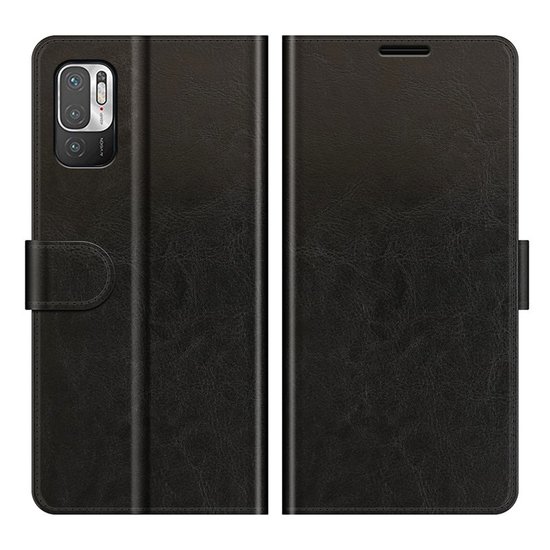 Xiaomi Redmi Note 10 5G hoesje, MobyDefend Wallet Book Case (Sluiting Achterkant), Zwart