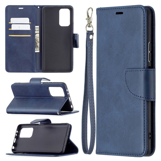Xiaomi Redmi Note 10 Pro Hoesje - MobyDefend Wallet Book Case Met Koord - Blauw