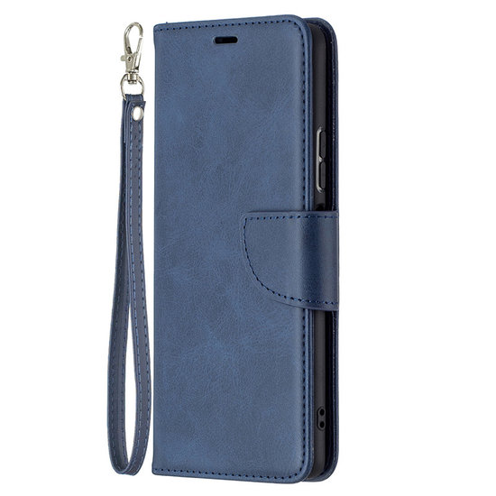 Xiaomi Redmi Note 10 Pro Hoesje, MobyDefend Wallet Book Case Met Koord, Blauw