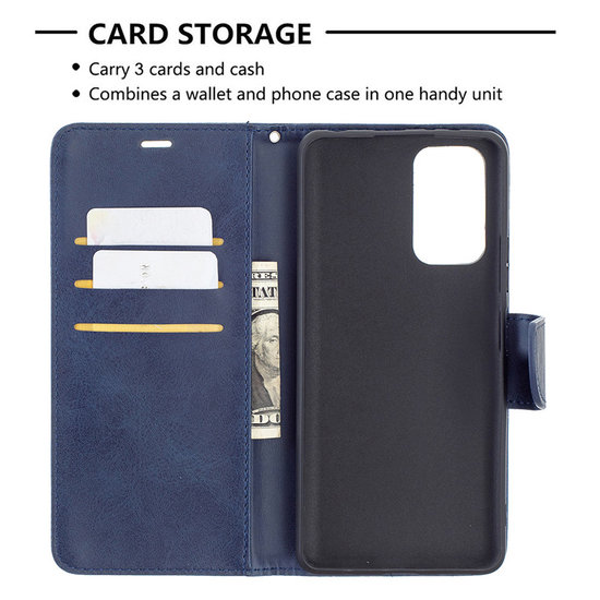 Xiaomi Redmi Note 10 Pro Hoesje, MobyDefend Wallet Book Case Met Koord, Blauw