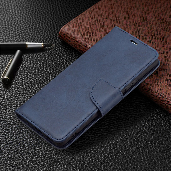 Xiaomi Redmi Note 10 Pro Hoesje, MobyDefend Wallet Book Case Met Koord, Blauw