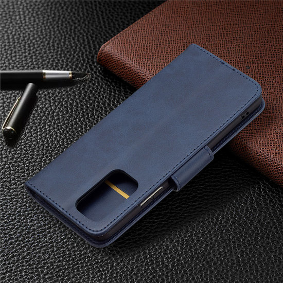 Xiaomi Redmi Note 10 Pro Hoesje, MobyDefend Wallet Book Case Met Koord, Blauw