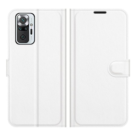 Xiaomi Redmi Note 10 Pro hoesje, MobyDefend Kunstleren Wallet Book Case, Wit