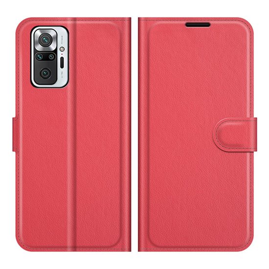 Xiaomi Redmi Note 10 Pro hoesje, MobyDefend Kunstleren Wallet Book Case, Rood