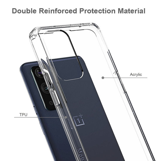 OnePlus 9 Pro Hoesje, MobyDefend Transparante Shockproof Acryl + TPU Case, Volledig Doorzichtig