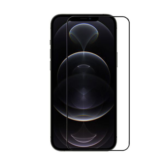 Apple iPhone 12 Pro Max screenprotector - MobyDefend Screensaver Met Zwarte Randen - Gehard Glas 