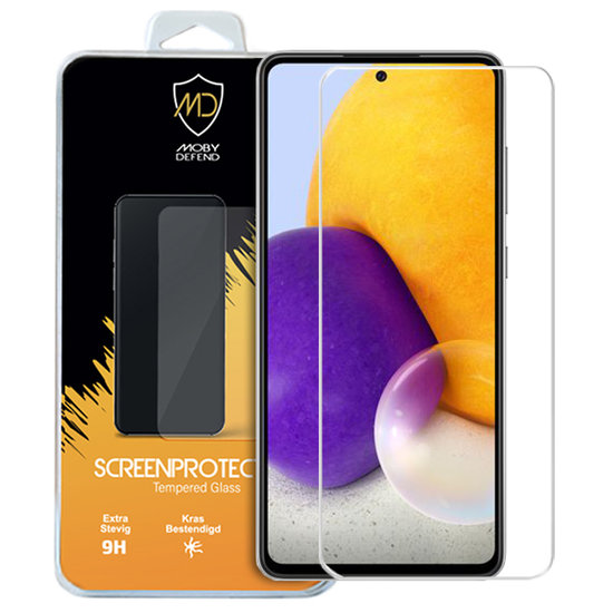 Samsung Galaxy A72 screenprotector, MobyDefend Case-Friendly Gehard Glas Screensaver
